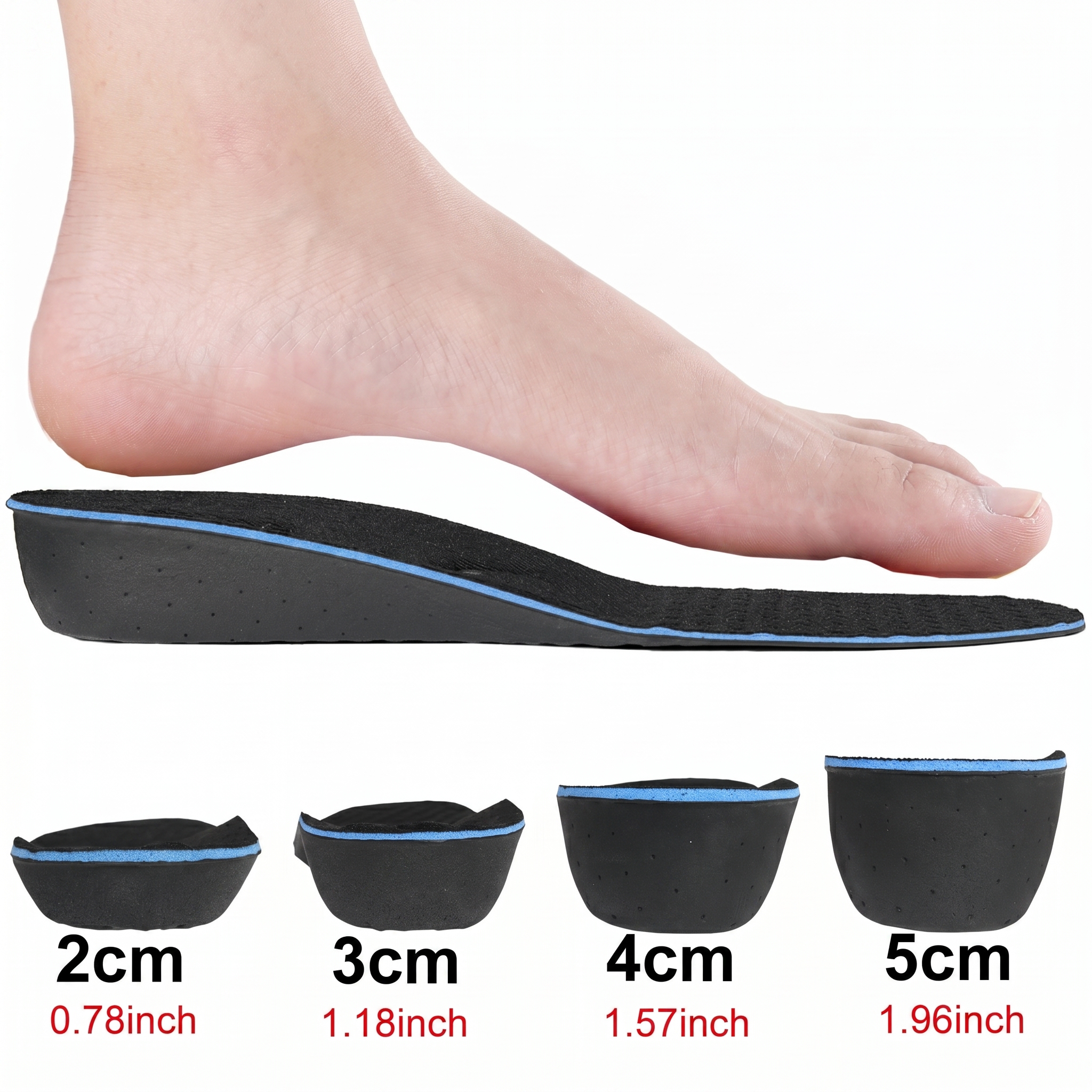 Adjustable 2–5cm Height Increase Insoles – Magnetic Arch Support Heel Inserts - Image 2