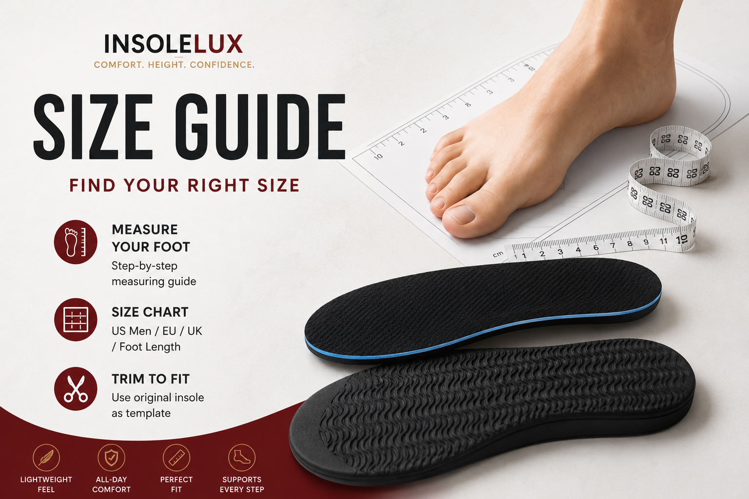 InsoleLux Size Guide