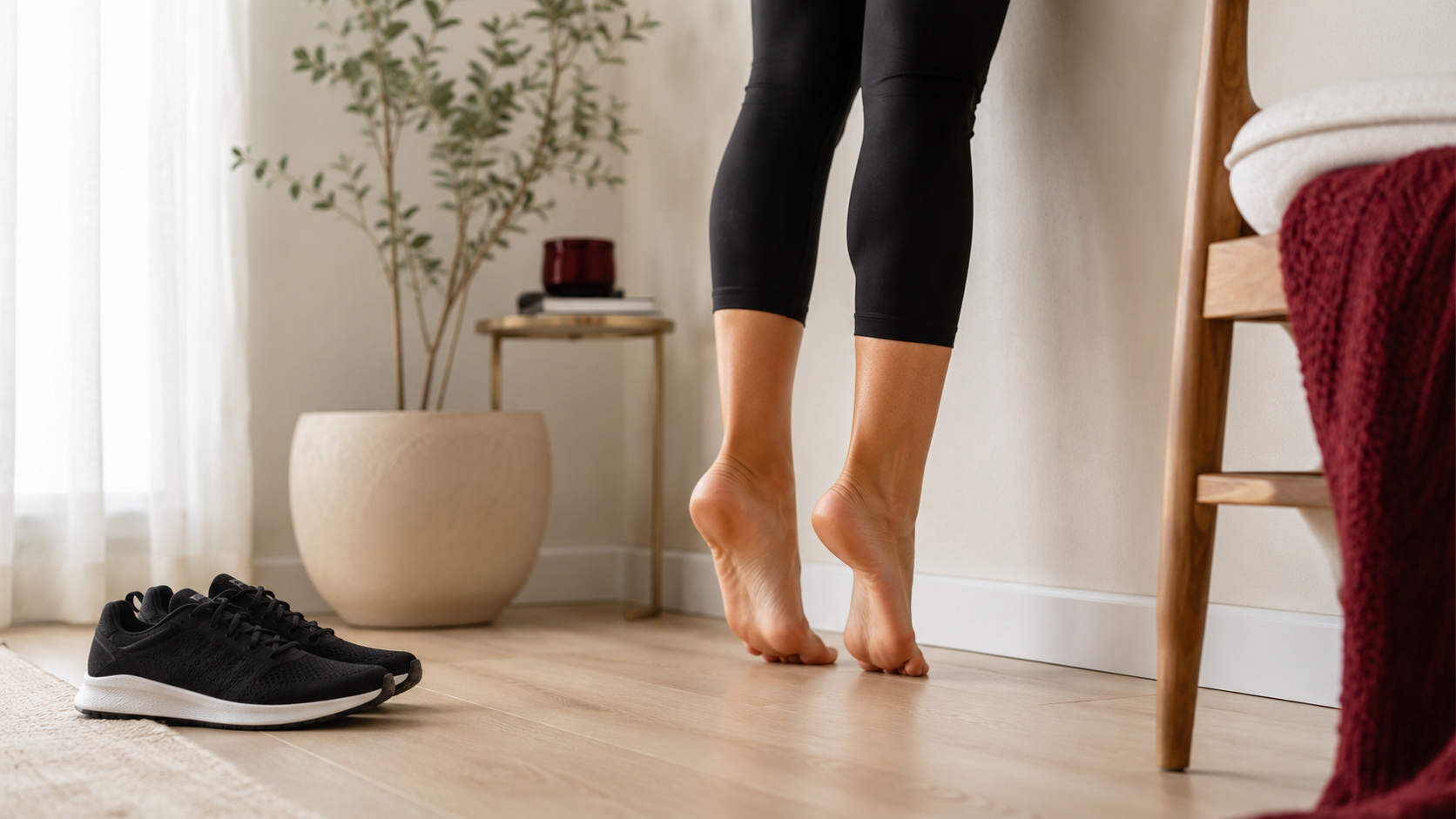 Heel raises exercise for plantar fasciitis calf and ankle support