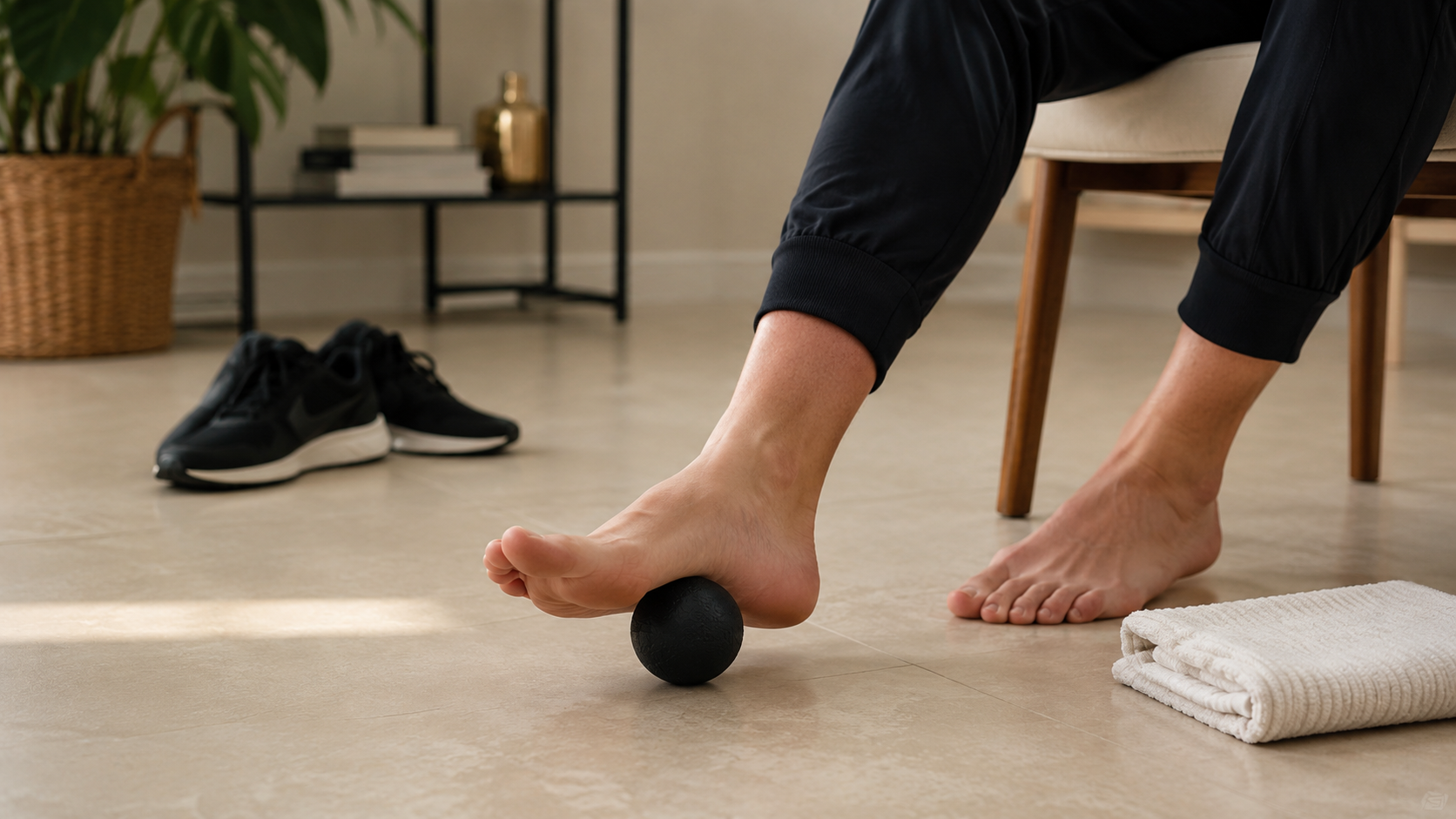 Frozen bottle rolling and massage ball plantar fasciitis home remedy