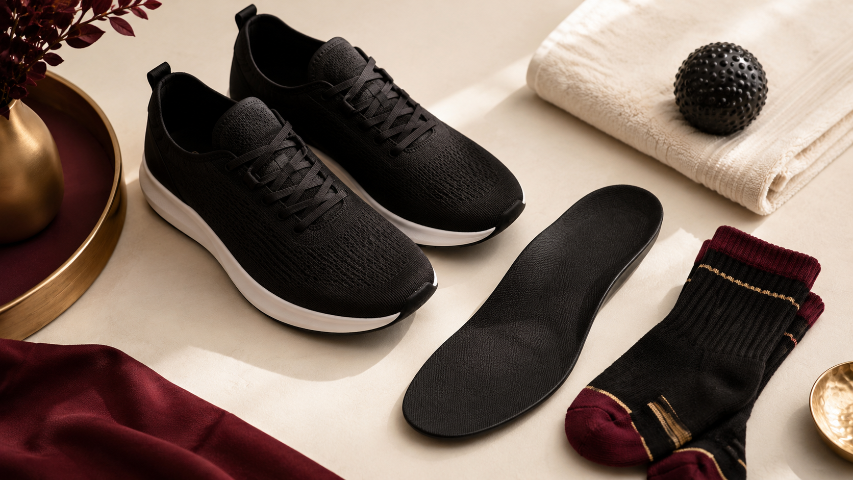 Supportive insoles and shoes for plantar fasciitis home care