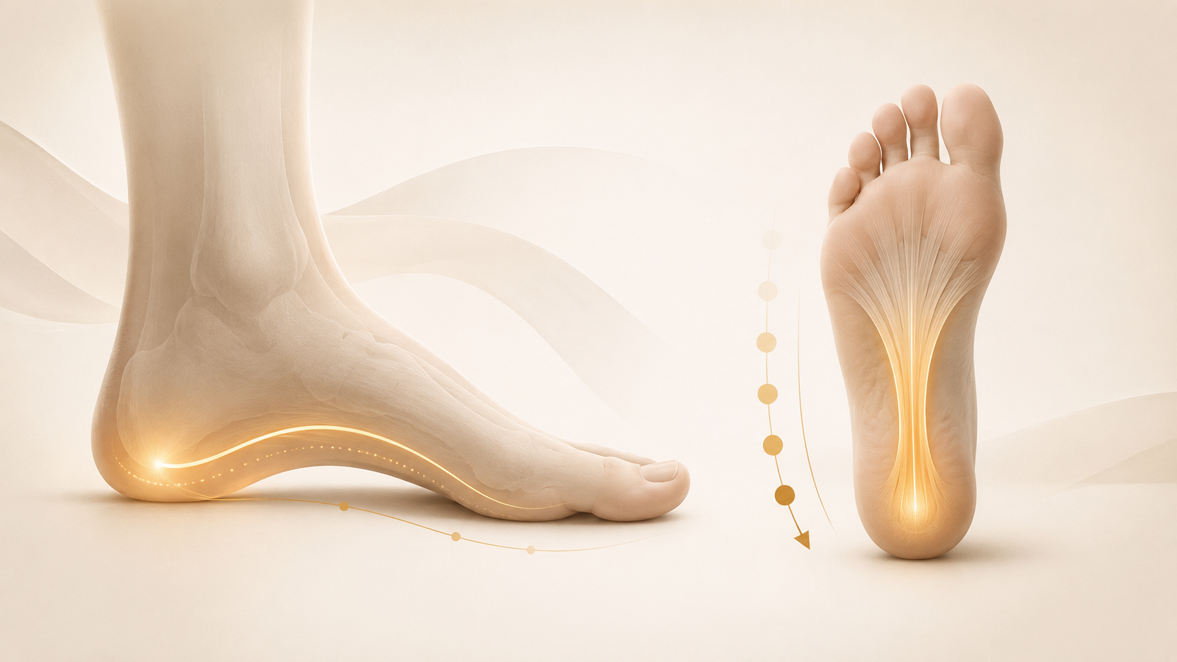 Gentle arch stretch for early plantar fasciitis symptoms