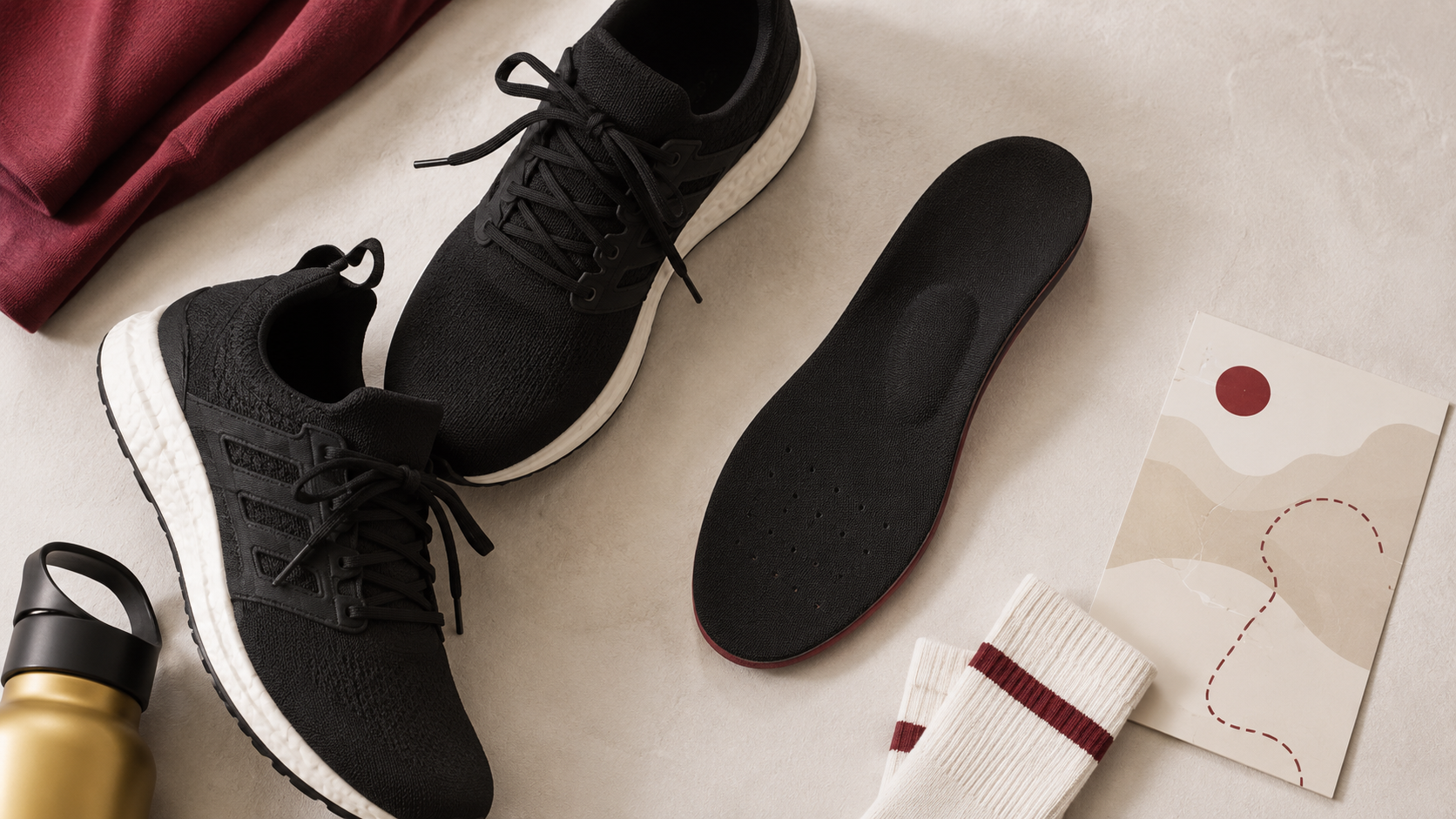 Supportive insoles and shoes for heel pain when walking