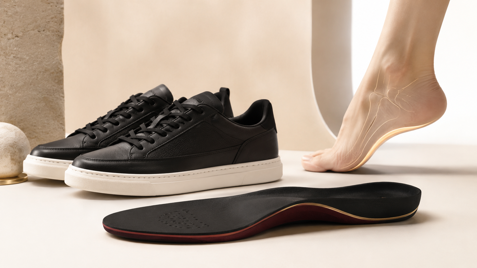 Plantar fasciitis relief with arch support insoles and heel comfort